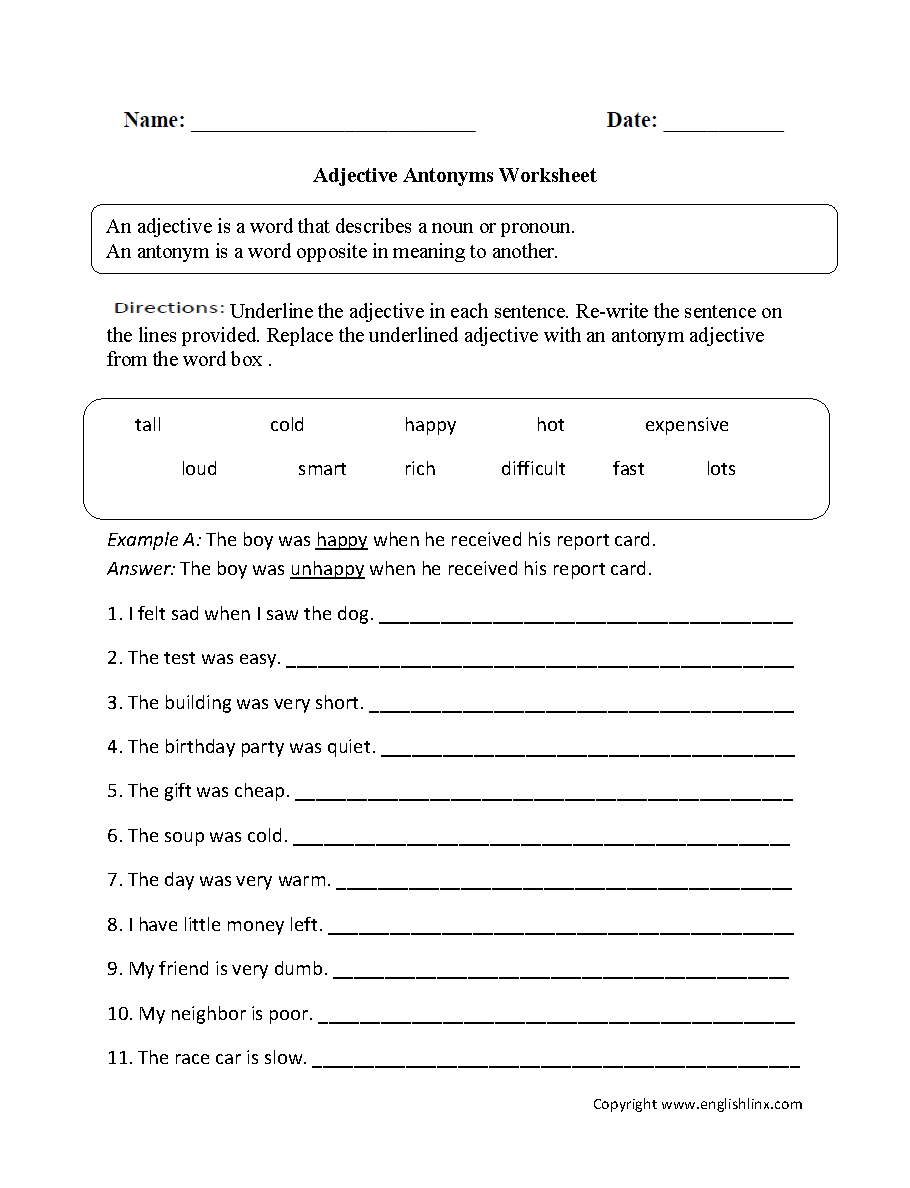 Grammar Worksheets | Parts Of Speech Worksheets - Free Printable Parts Of Speech Worksheets