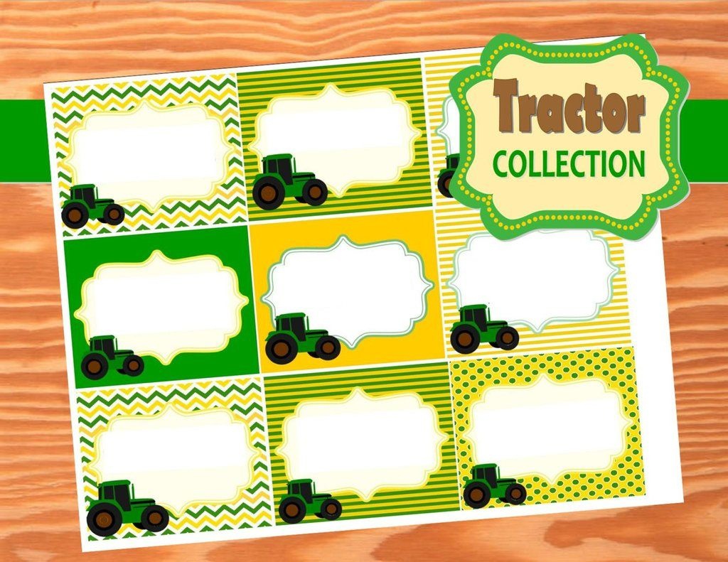 Green Tractor Party- Farm Party- Tractor Party- Food Labels | Green - Free Printable John Deere Food Labels