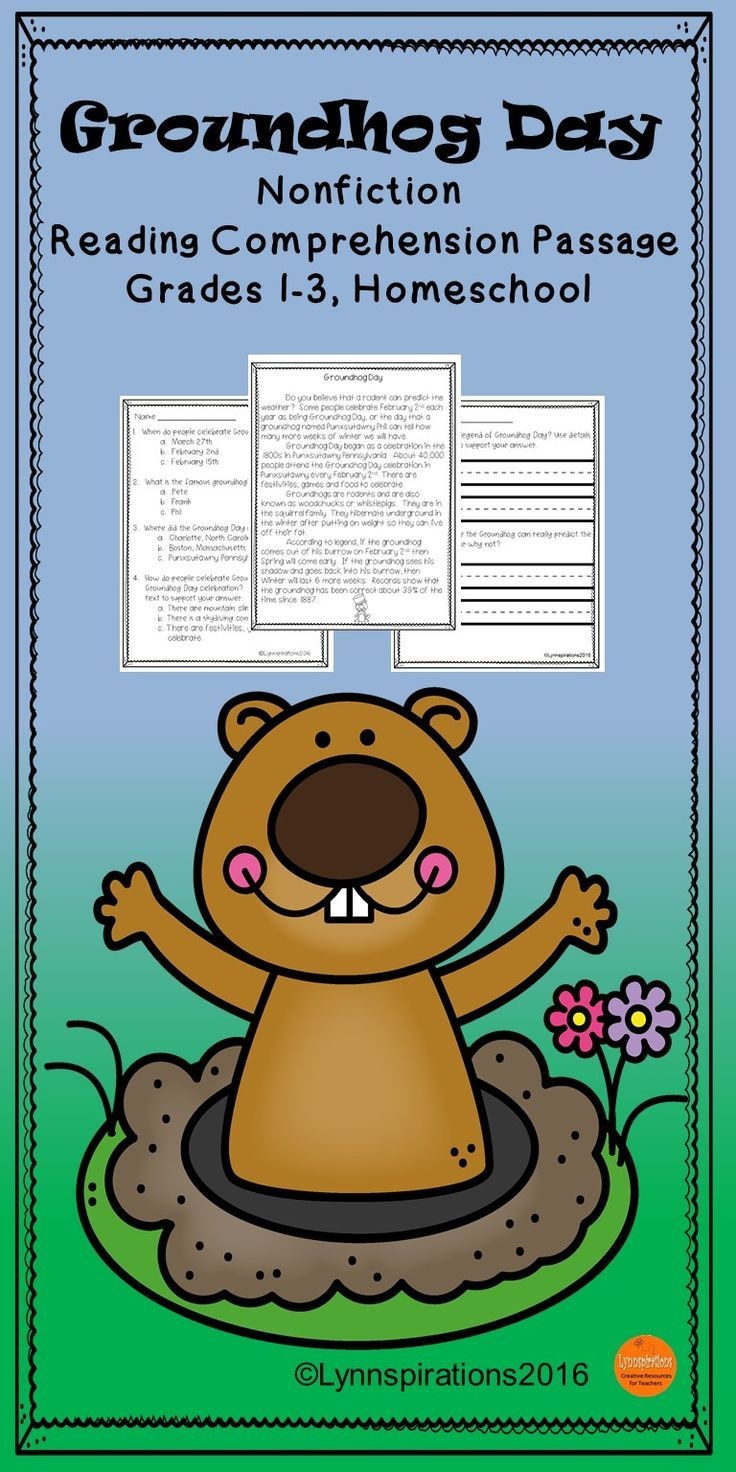  Free Printable Groundhog Day Reading Comprehension Worksheets Free 