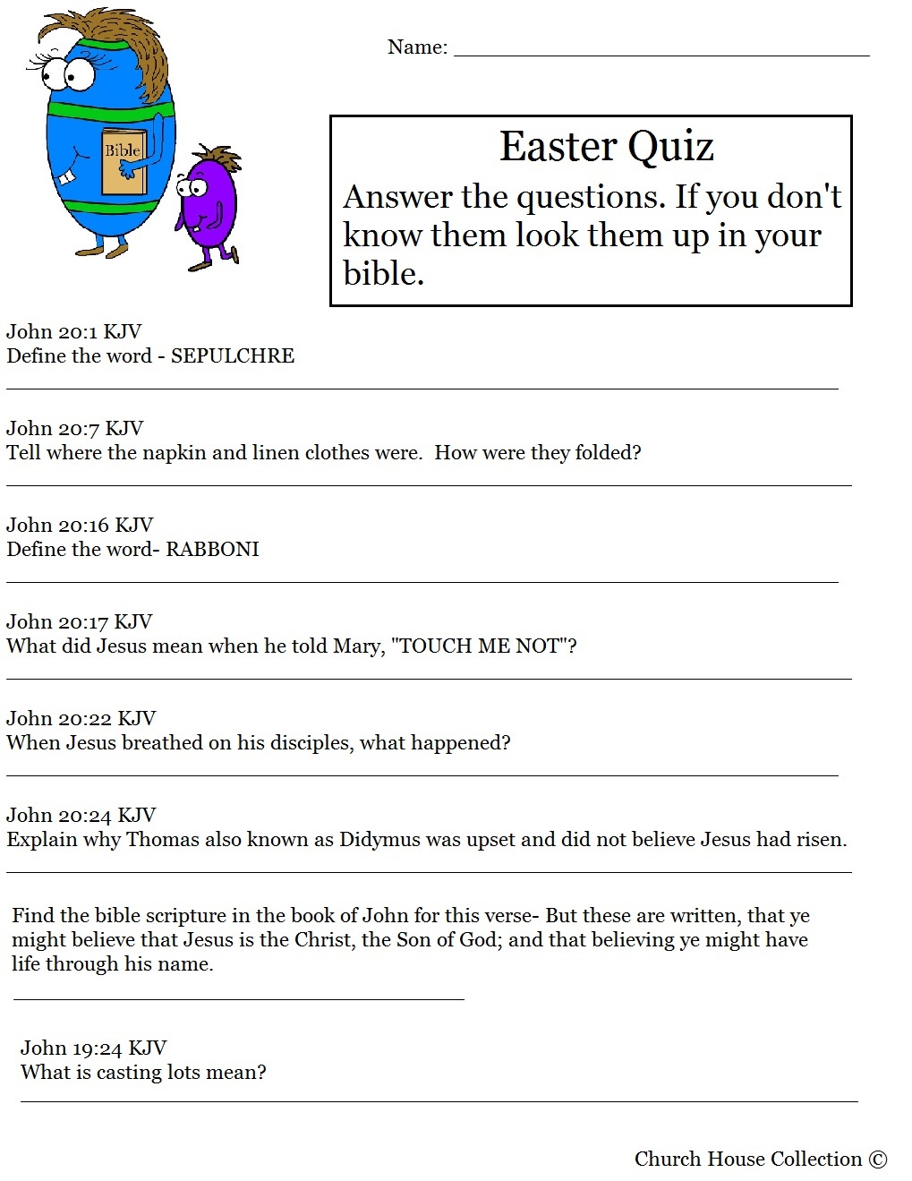 Hard Easter Quiz On Resurrection Of Jesus - Free Printable Bible Trivia Questions And Answers