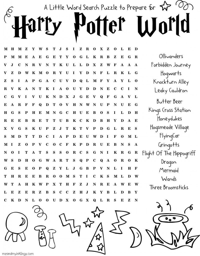 Harrypotter Free Word Search Puzzle And Planning Ideas For Universal - Word Find Maker Free Printable