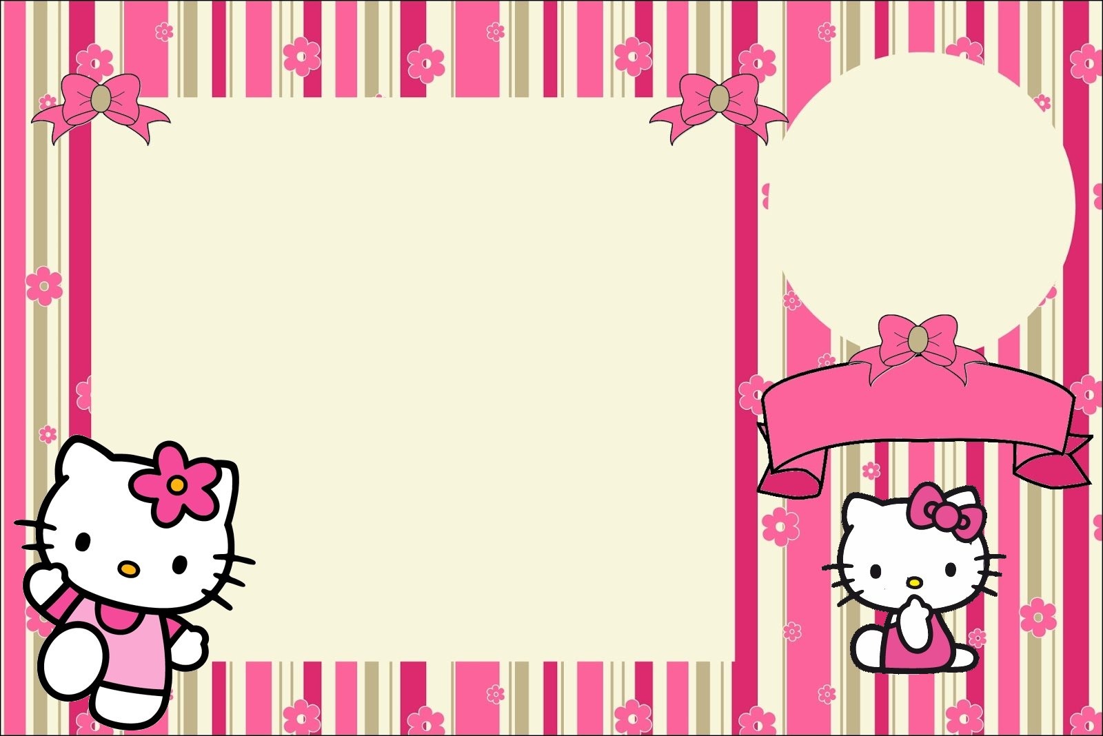 Hello Kitty With Flowers: Free Printable Invitations. - Oh My Fiesta - Hello Kitty Birthday Card Printable Free