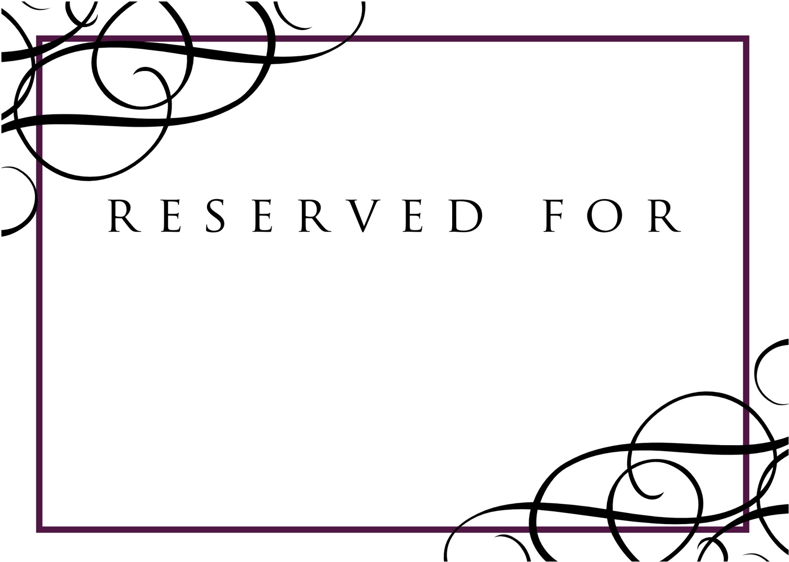 Free Printable Printable Reserved Signs