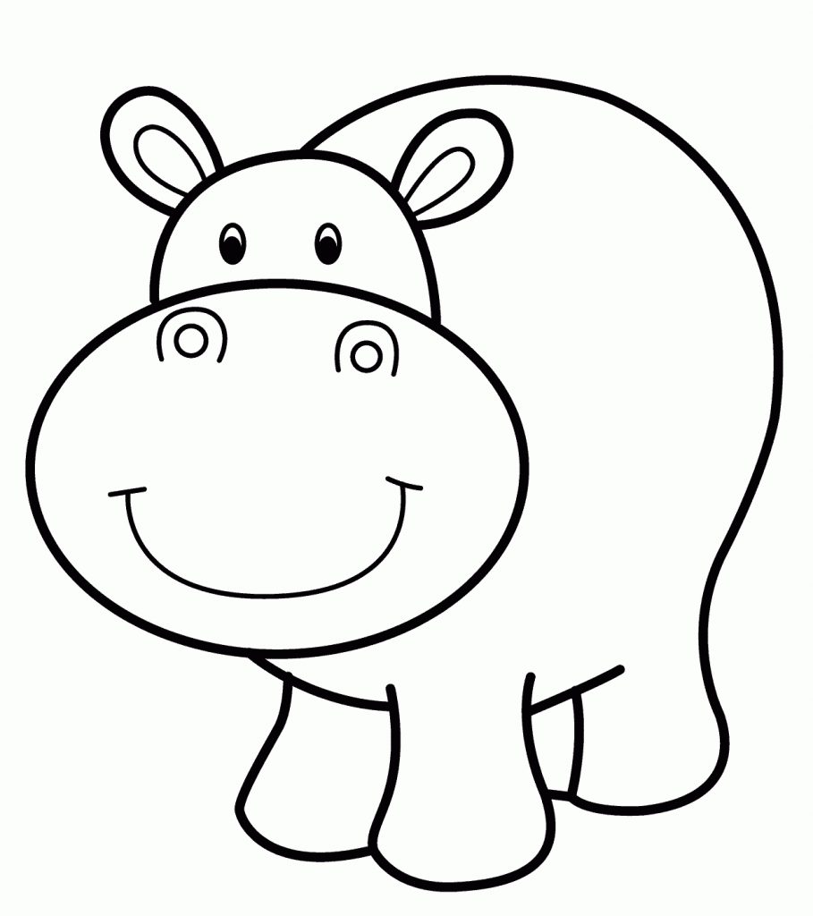 Hippo Coloring Pages Printable Free Coloring Sheets Easy Free 