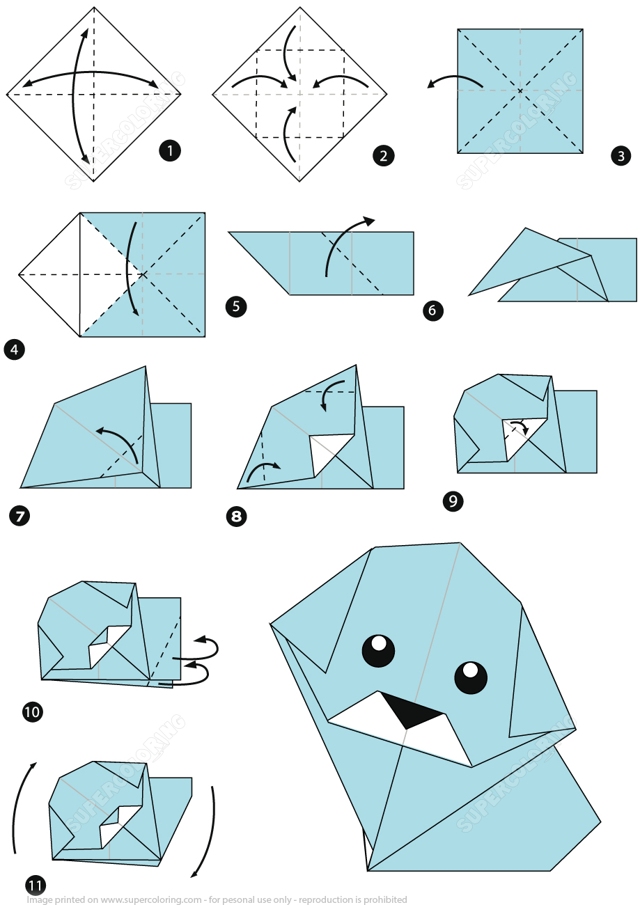 How To Make An Origami Dog Stepstep Instructions | Super - Free Easy Origami Instructions Printable