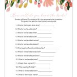 How Well Do You Know The Bride Bridal Shower Game (Whimsical   How Well Do You Know The Bride Free Printable