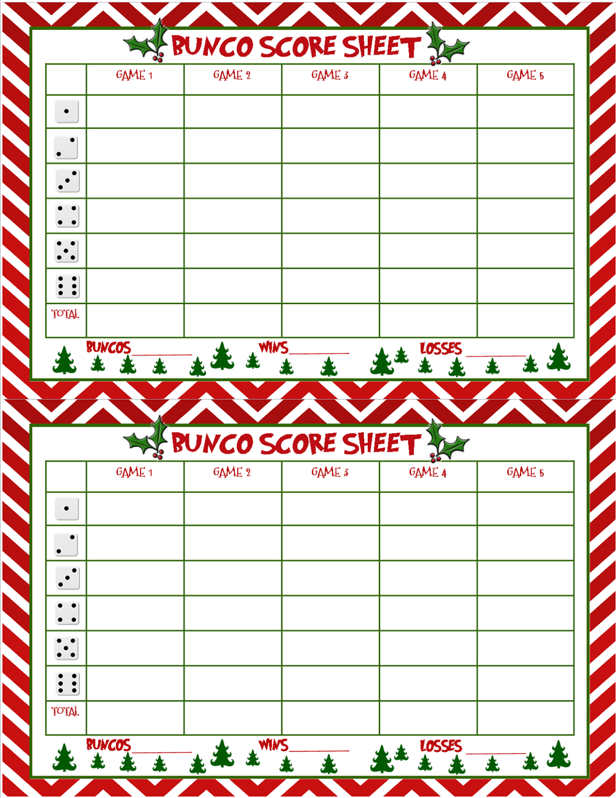 Bunco Score Sheet Free Printable Printable Word Searches