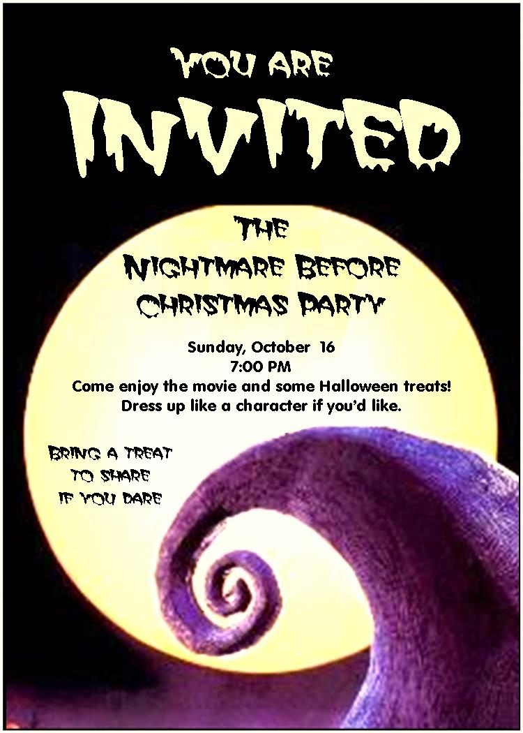 Free Printable Nightmare Before Christmas Birthday Invitations Free Printable