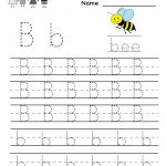 Kindergarten Letter B Writing Practice Worksheet Printable | Things   Free Printable Alphabet Worksheets For Kindergarten