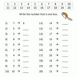 Kindergarten Math Printable Worksheets   One Less   Free Printable Math Worksheets For Adults