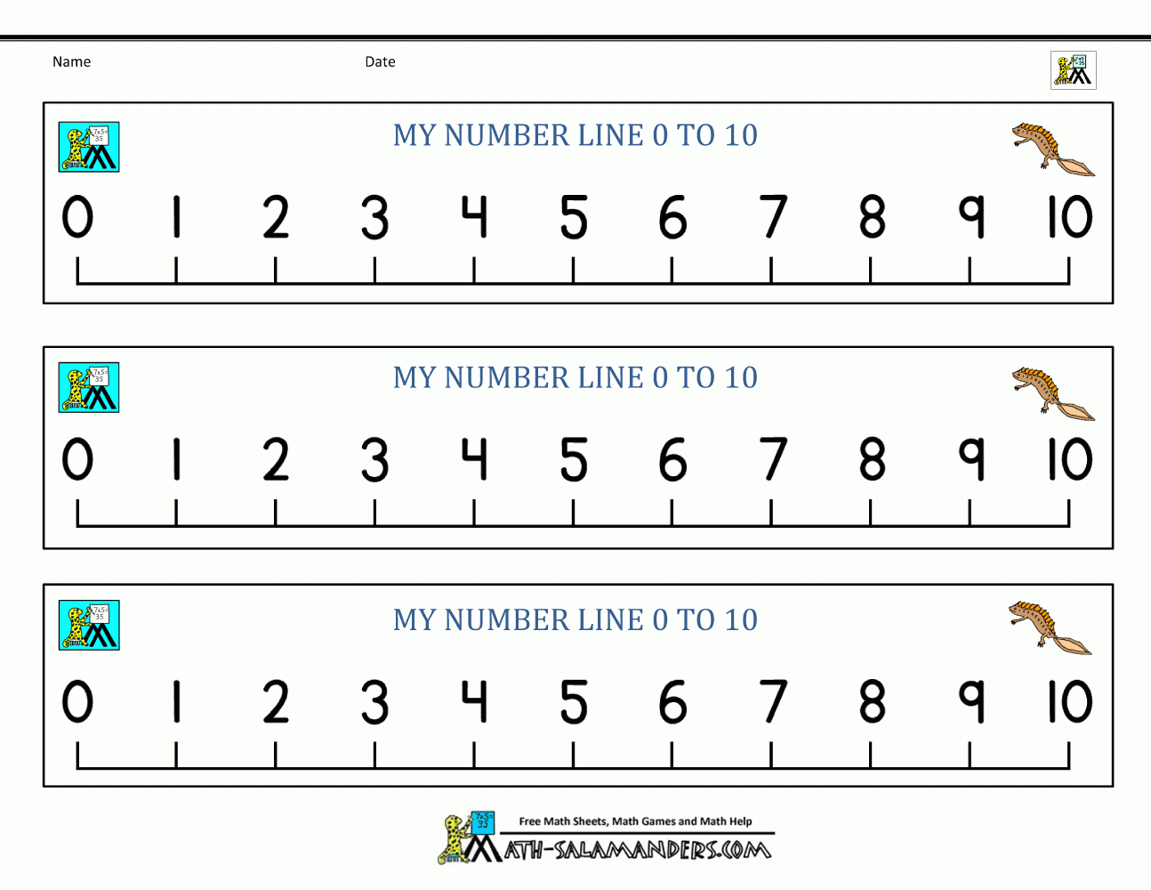 Kindergarten Math Printables - Free Printable Number Line For Kids
