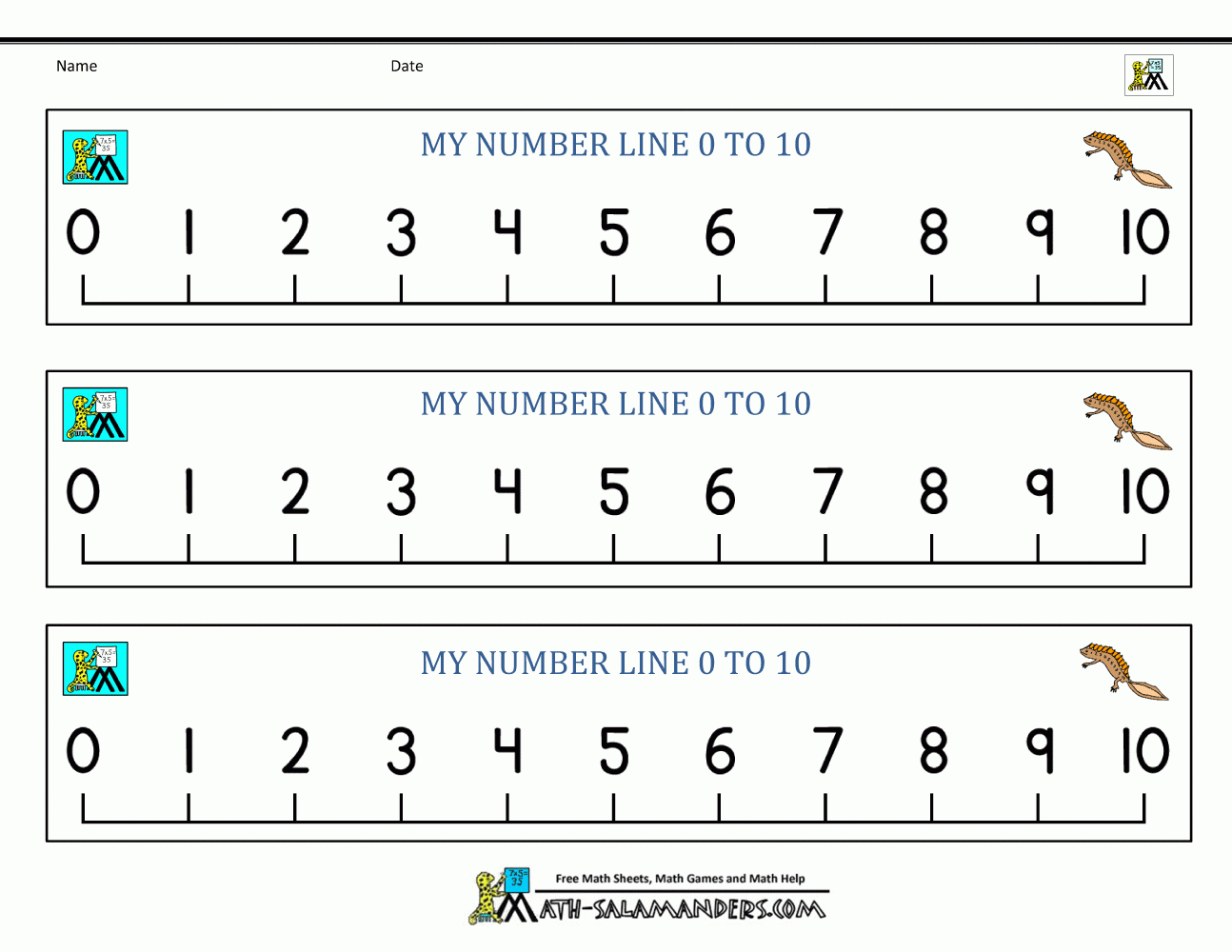 Printable Number Line For Kids