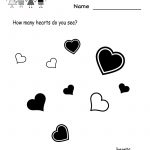 Kindergarten Valentine's Day Math Worksheet Printable | Valentine's   Free Printable Preschool Valentine Worksheets