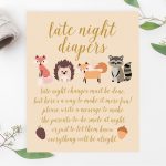 Late Night Diapers Game Woodland Animals Baby Shower Game | Etsy   Late Night Diaper Sign Free Printable