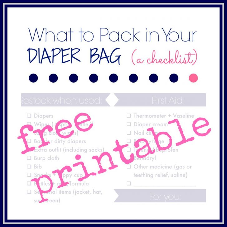 What's In The Diaper Bag Game Free Printable