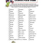 License Plate Game Free Printable In 2019 | Road Trips | Road Trip   Free Printable Car Ride Games