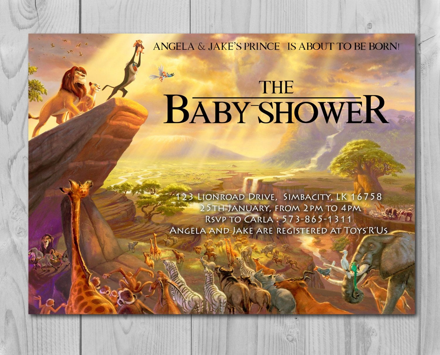 Lion King Baby Shower Invitation, Jungle Invitation, Disney Invite - Free Printable Lion King Baby Shower Invitations