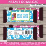 Luau Hershey Candy Bar Wrappers | Personalized Candy Bars   Free Printable Chocolate Wrappers