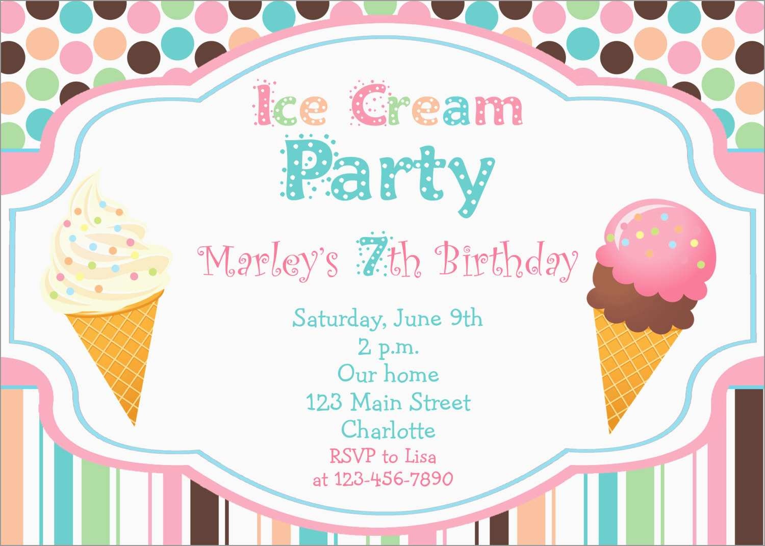 Luxury Ice Cream Social Invitation Template Free | Best Of Template - Ice Cream Party Invitations Printable Free