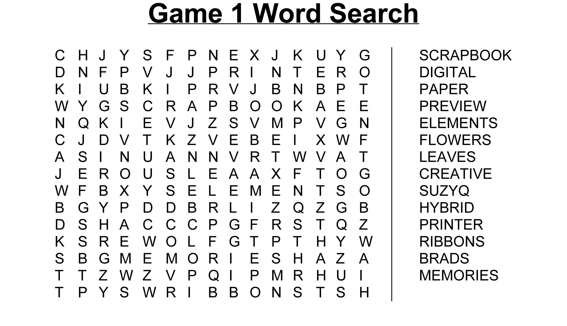 Free Printable Word Search Maker