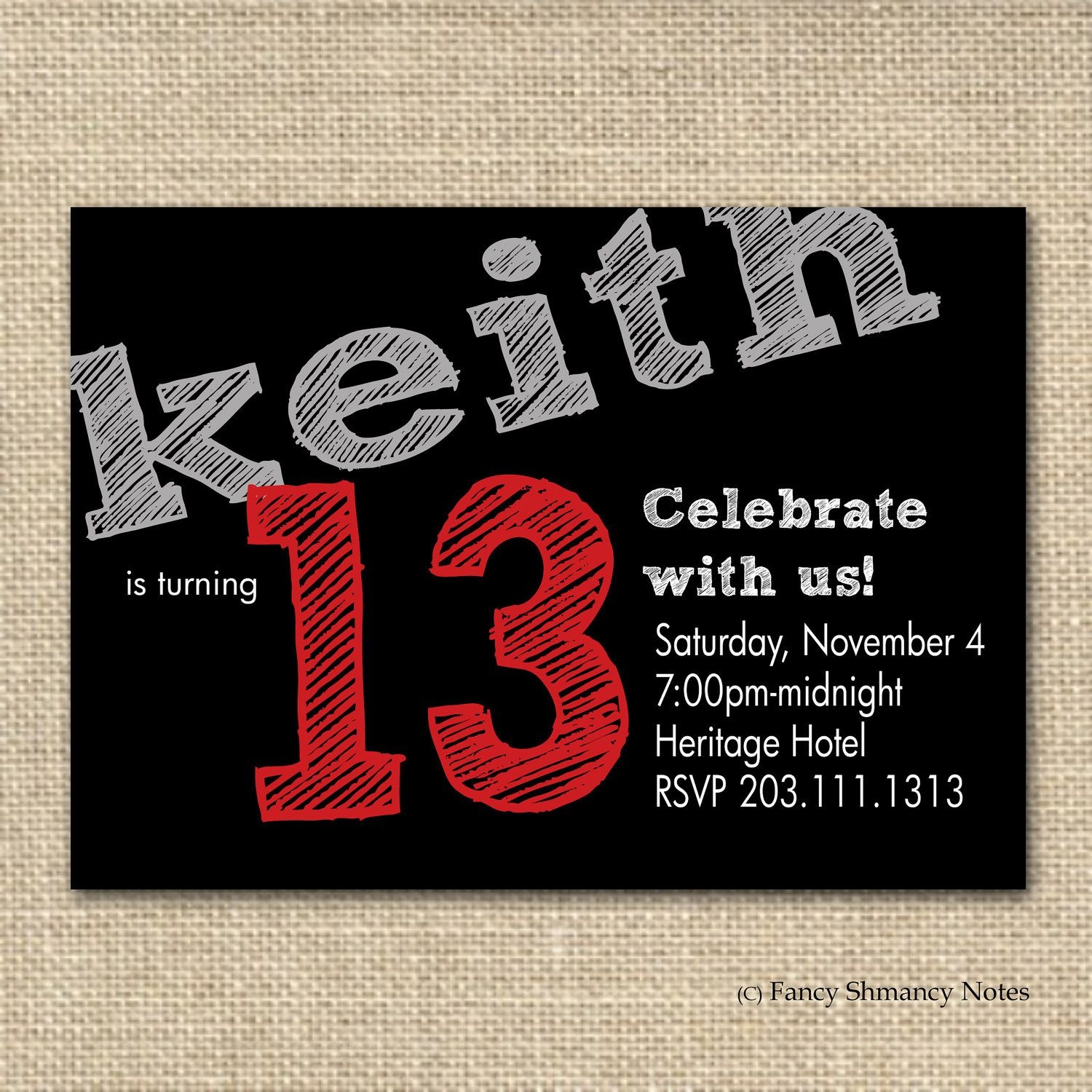 13Th Birthday Party Invitations Printable Free Free Printable