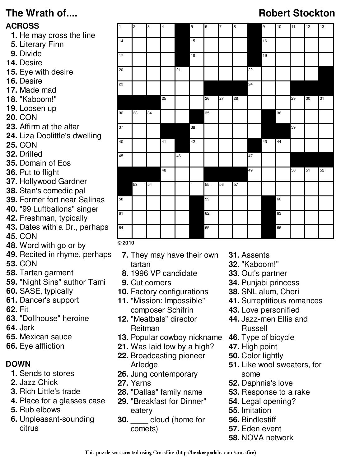 free crossword puzzles maker printable