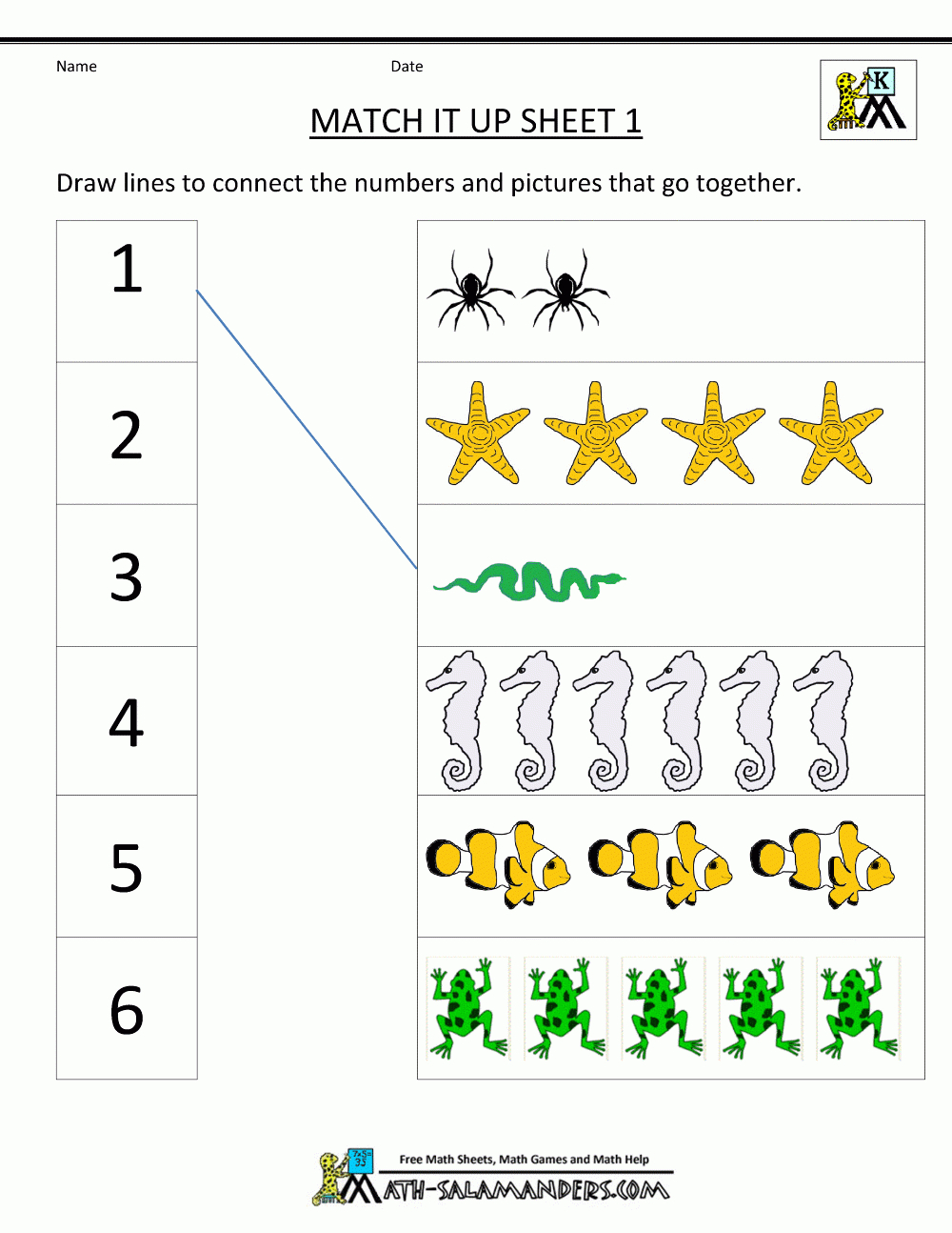 Preschool Worksheet Using Numbers Free Kindergarten Math Worksheet 