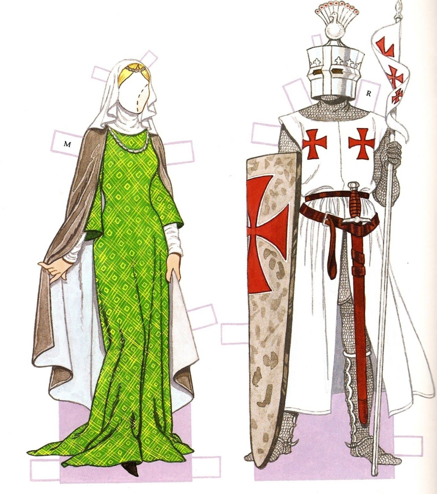Medieval Period 1200 - 1350 | Costumestom Tierney | Paper Dolls - Medieval Paper Dolls Free Printable