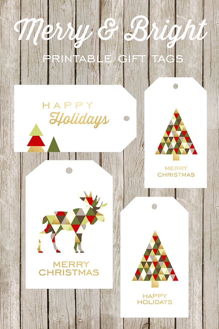 Merry And Bright Printable Gift Tags - Free Printable Holiday Gift Labels