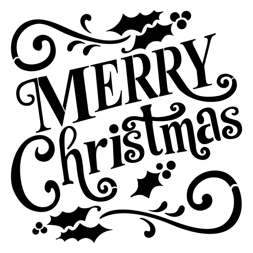 Merry Christmas Stencil Free Printable - Free Printable