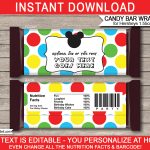 Mickey Mouse Hershey Candy Bar Wrappers | Personalized Candy Bars   Free Printable Chocolate Wrappers