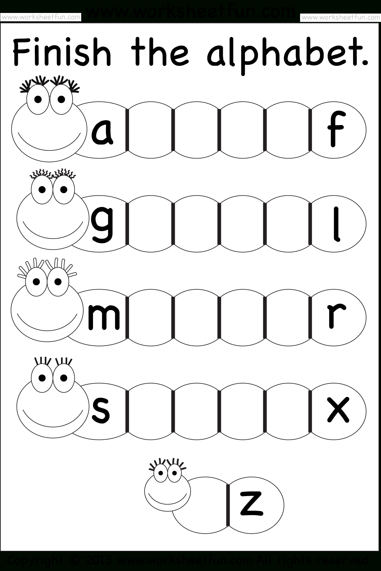 Missing Lowercase Letters – Missing Small Letters – Worksheet / Free - Free Printable Lower Case Letters
