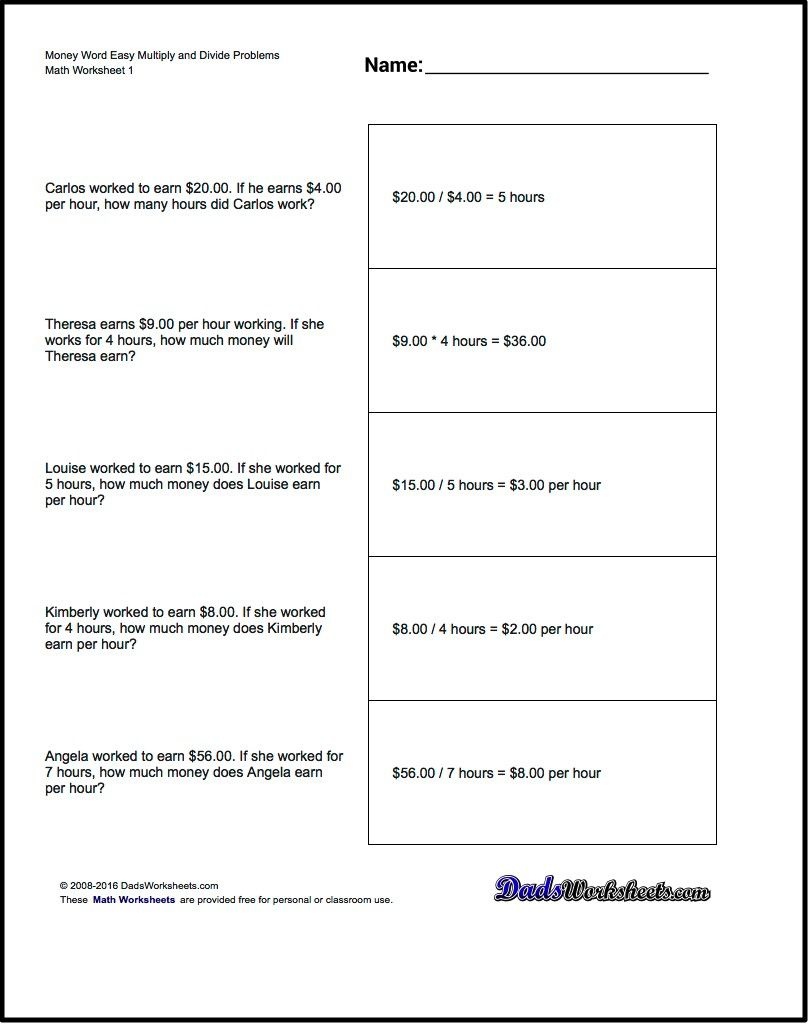 Printable Second Grade Math Word Problem Worksheets Adding Word 