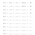 Multiply 2 Digit1 Digit Numbers Using The Distributive Property (A)   Free Printable Distributive Property Worksheets