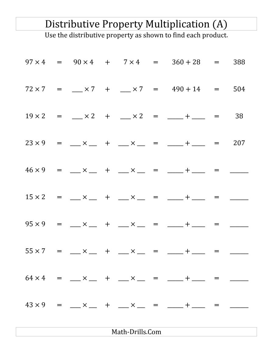 6Th Grade Math Properties Worksheet Antihrap Free Printable Distributive Property Worksheets