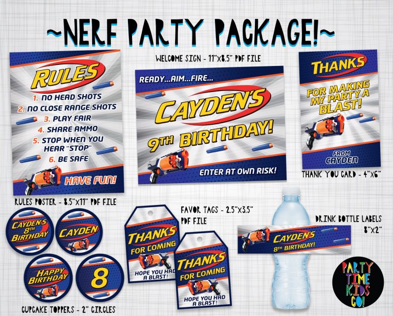 Nerf Party Printables Nerf Print Kit Printable Package Decoration ...