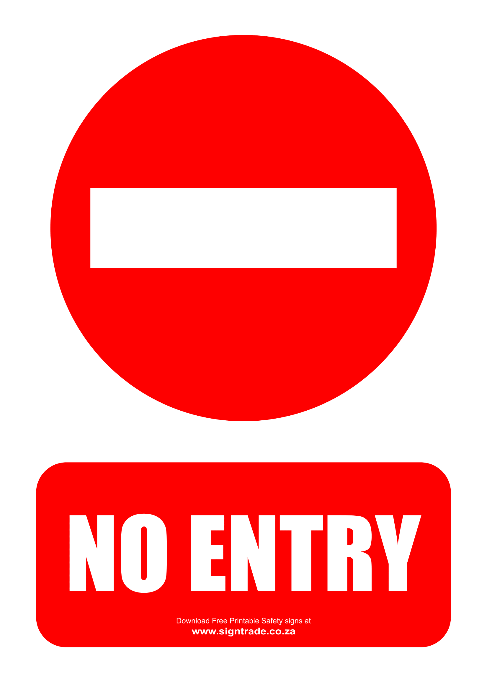 No Entry Signs | Poster Template - Free Printable No Entry Sign