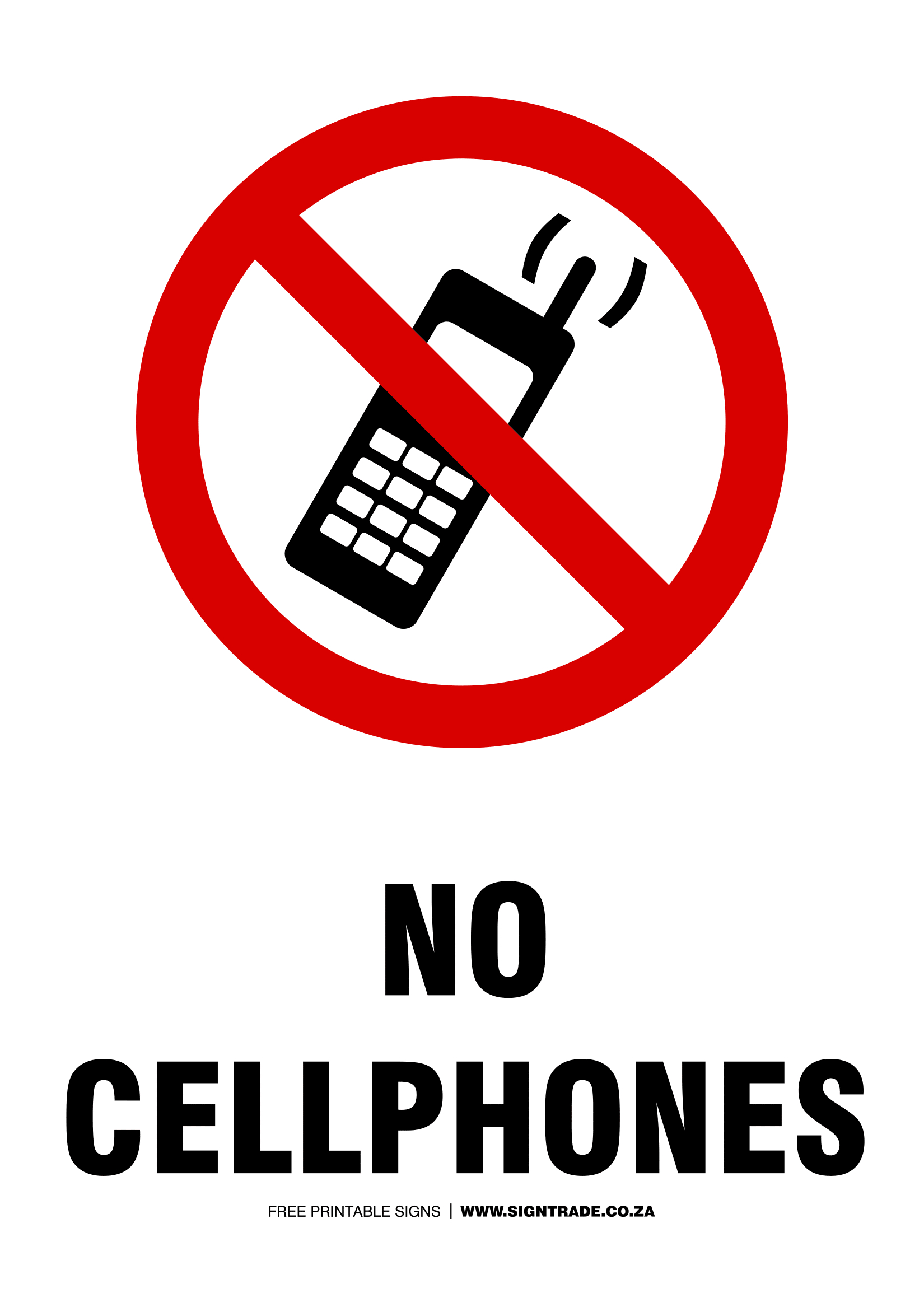 No Mobile Phone Signs | Poster Template - Free Printable No Entry Sign