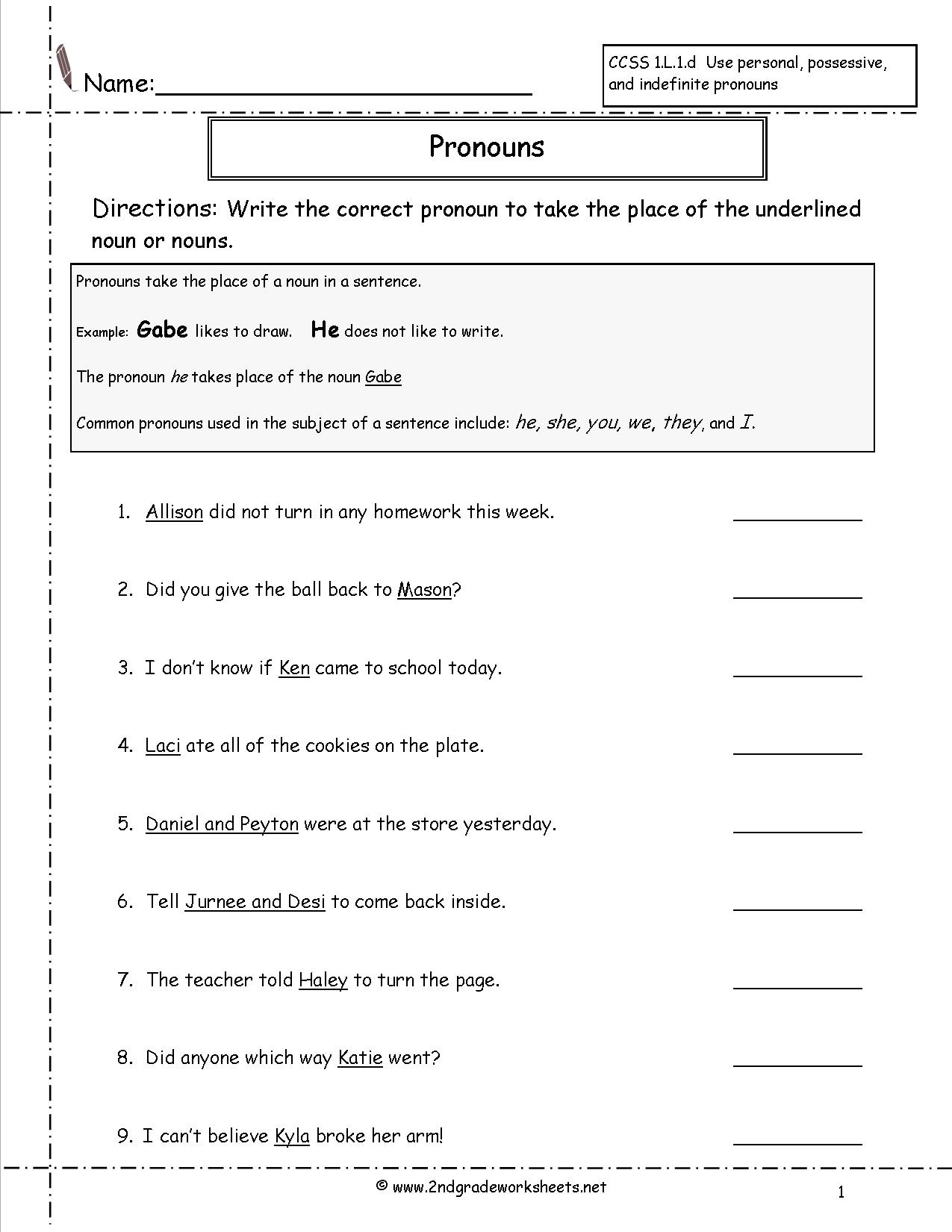pronoun-worksheet-first-grade
