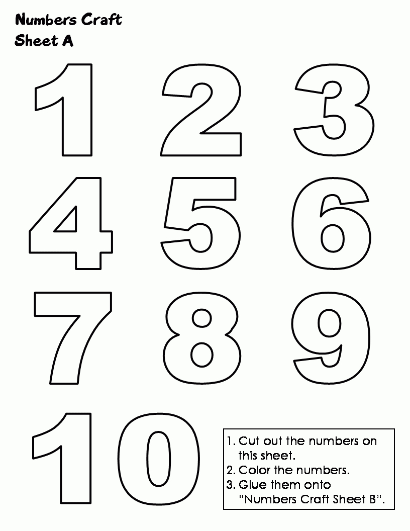 Numbers To Print Out | Numbers 1-10 Jigsaw Craft - Sheet A Print - Free Printable Bubble Numbers