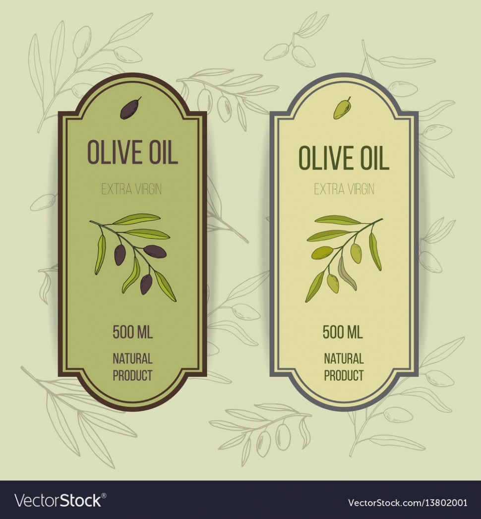 Olive Oil Label Template Royalty Free Vector Image – Printable - Free Printable Olive Oil Labels