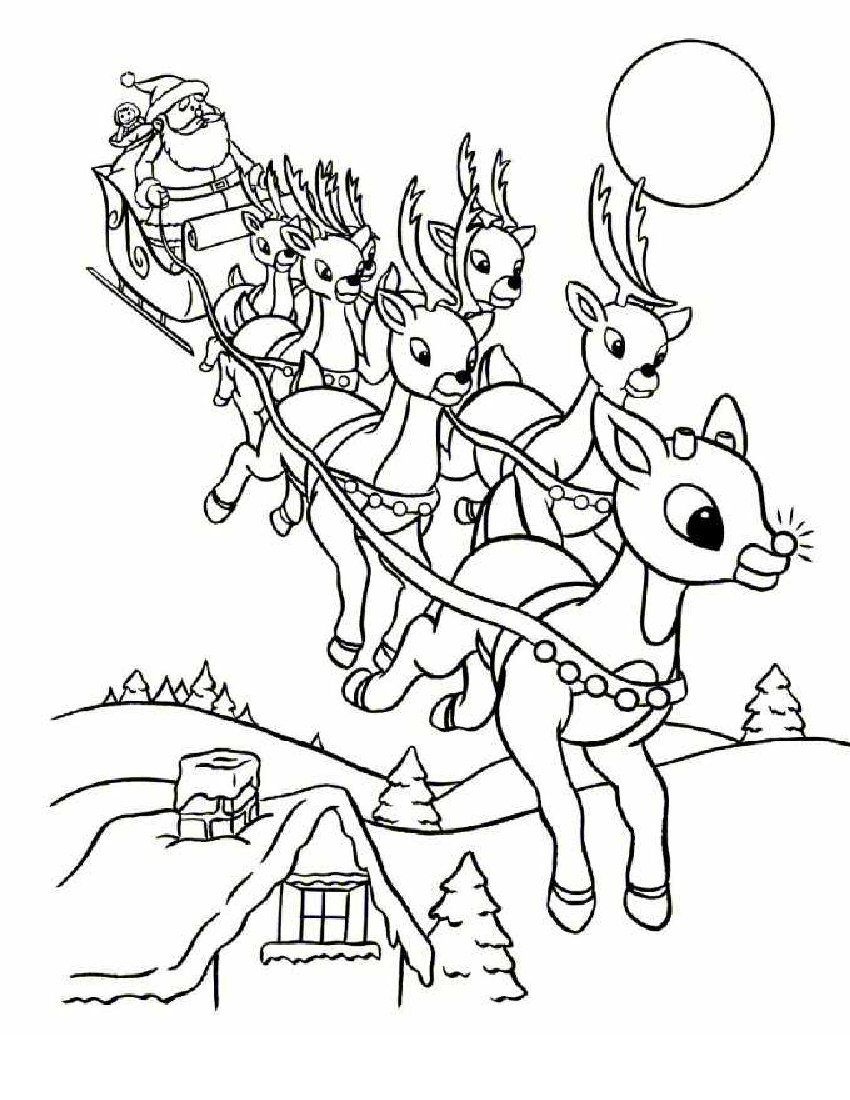 Online Rudolph And Other Reindeer Printables And Coloring Pages - Xmas Coloring Pages Free Printable