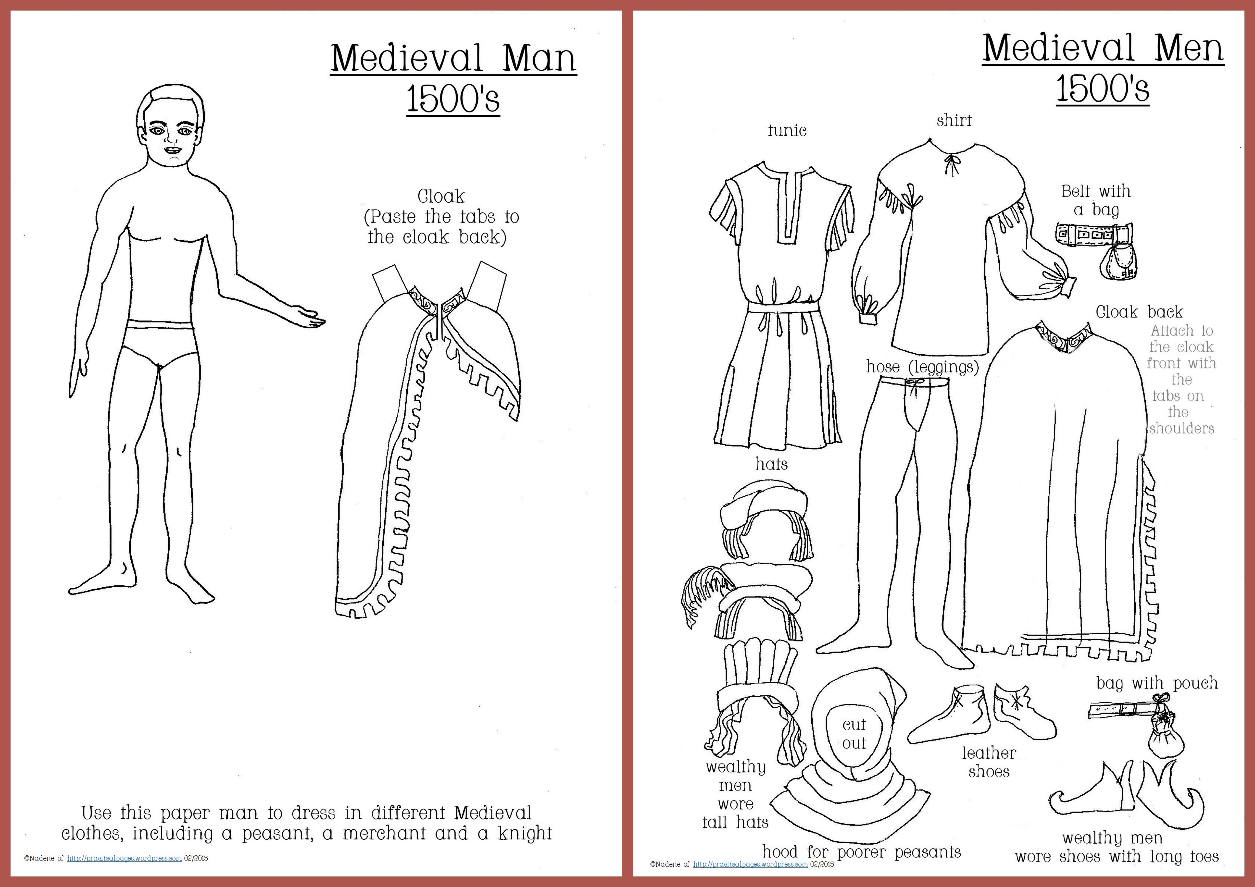 Paper Dolls | Practical Pages - Medieval Paper Dolls Free Printable