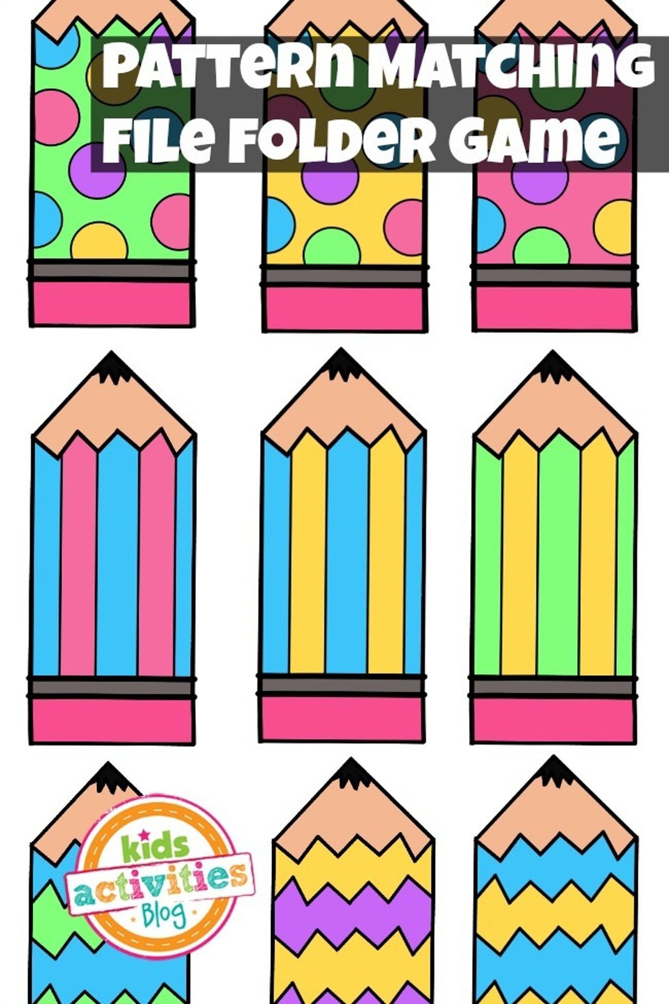 Pattern Matching Free Printable File Folder Game For Preschoolers - File Folder Games For Toddlers Free Printable