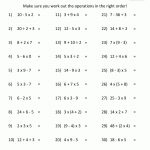 Pemdas Worksheets Order Of Operations 3 | Math 1 | Math   Order Of Operations Free Printable Worksheets With Answers