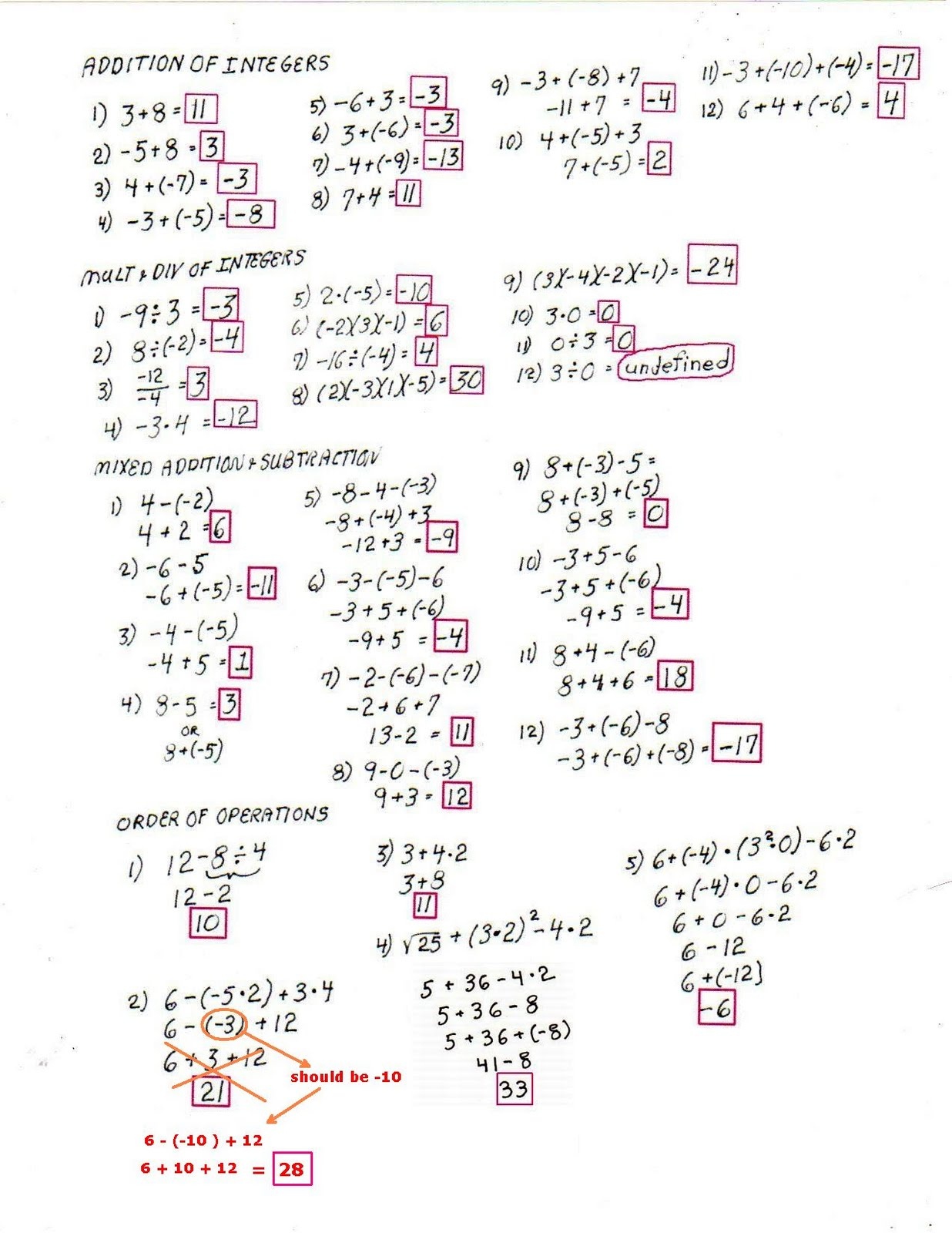 Order Of Operations Free Printable Worksheets With Answers Free Printable