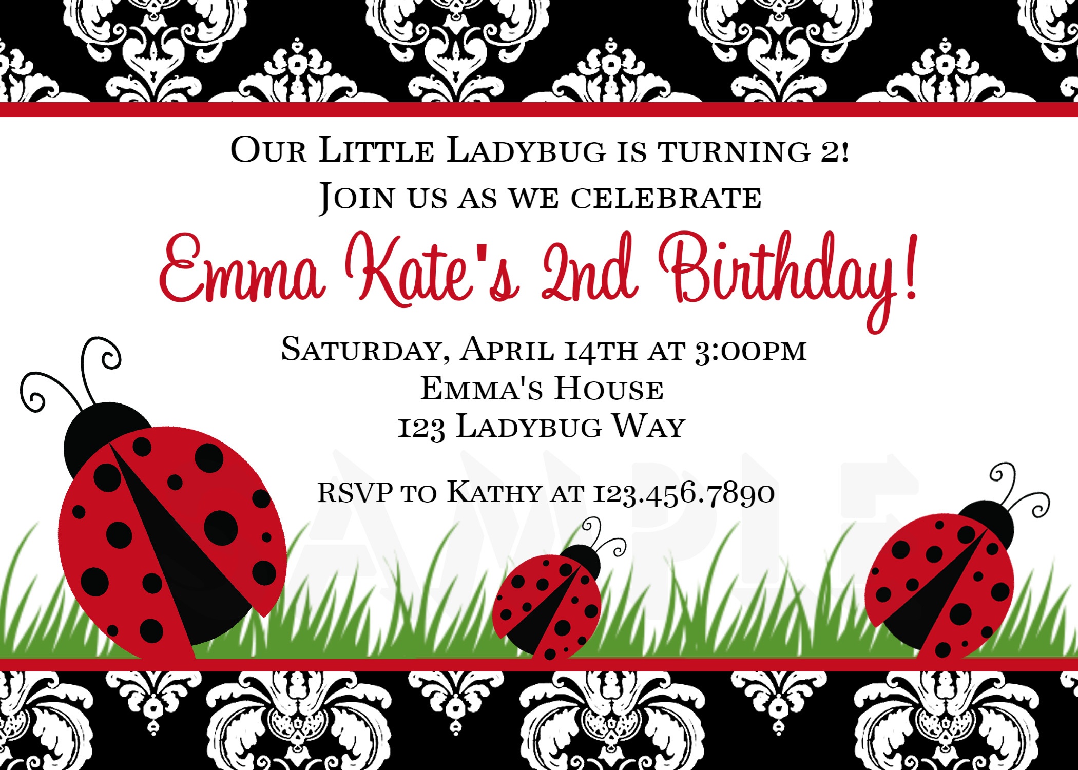 Photo : Printable Birthday Invitations Ladybug Image - Free Printable Ladybug Invitations