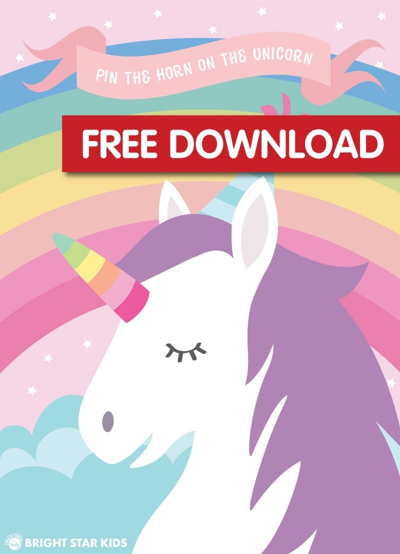Pin The Horn On The Unicorn Free Printable | Free Printable In 2019 - Free Printable Pin The Tail On The Cat