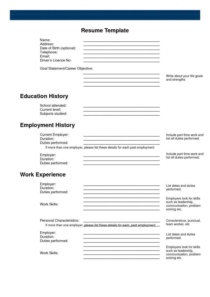 Free Online Resume Templates Printable
