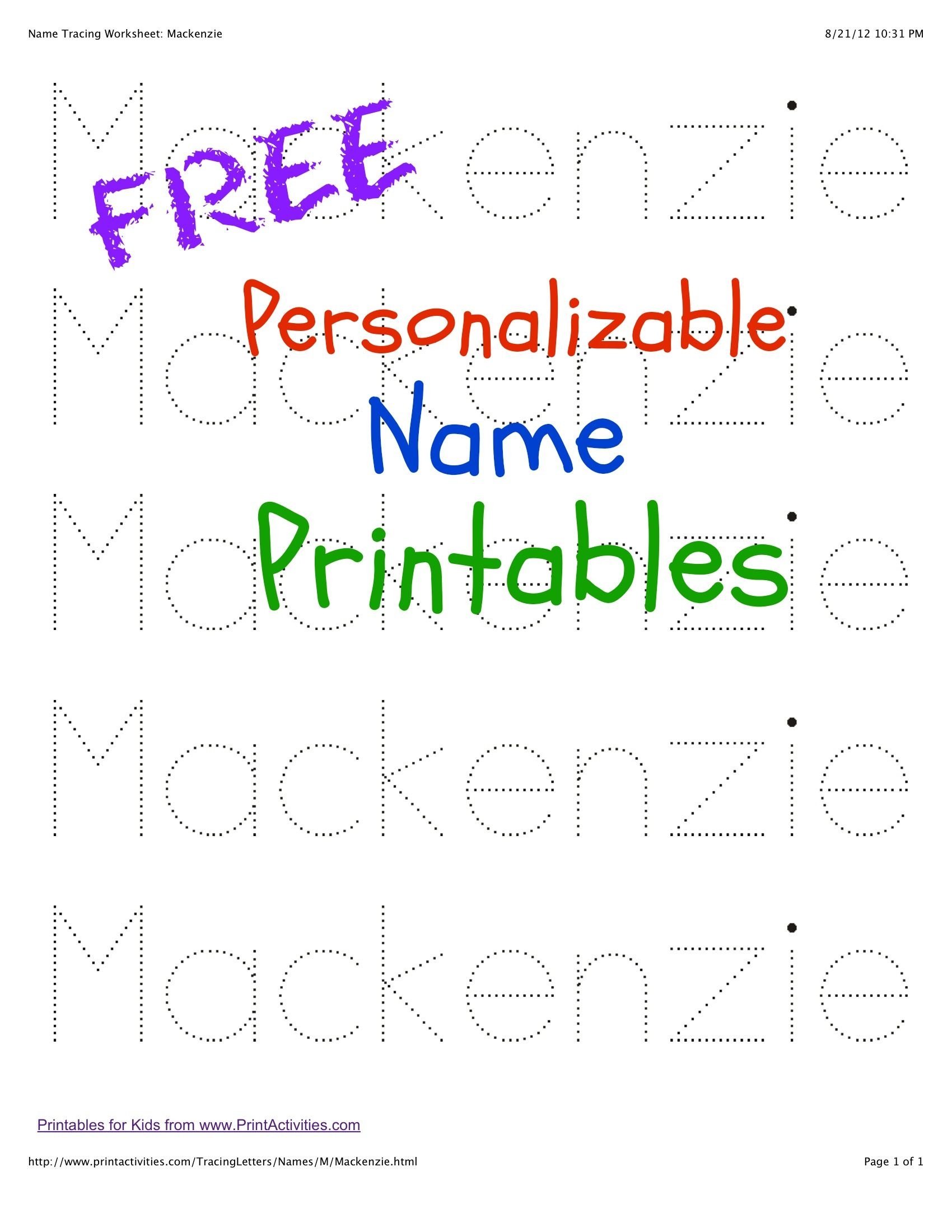 Pintheresa Mcduffie On Educational For Kids | Preschool Learning - Free Printable Name Tracing Worksheets